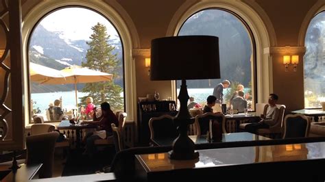 A Restaurant In Fairmont Chateau Lake Louise Hotel Youtube