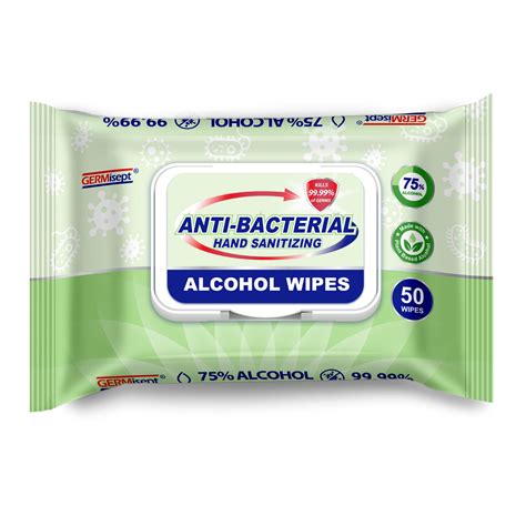 Multi-Purpose 75% Alcohol Wipes, 50/Pack - Germisept GN1