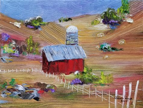 Original Oil Painting Barn Landscape Farm Oil Painting Etsy In 2020
