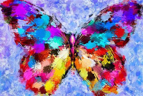 Butterfly 2 By Yury Malkov Abstract Canvas Art Paint Splatter Art
