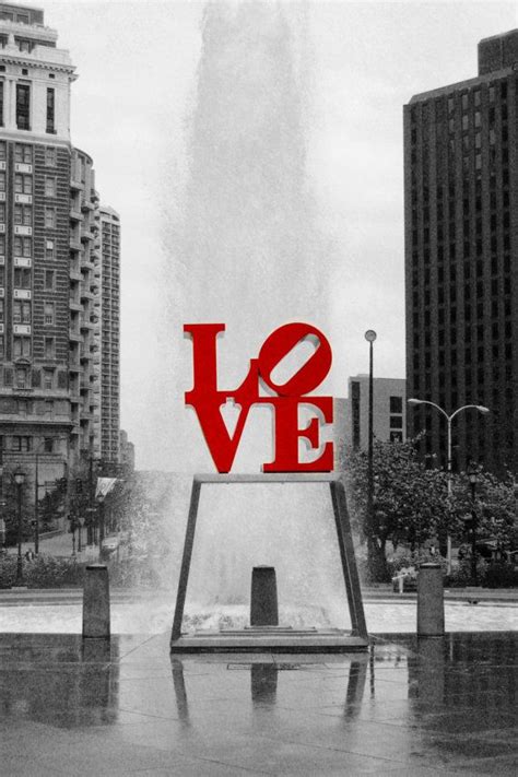 Philadelphia Photography Print Love Fountain Black And White Etsy