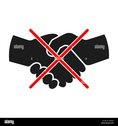 Symbol Für Handshake Ban Isoliert Handshake Zeichen Stoppen Handshake Verbotene Zeichen