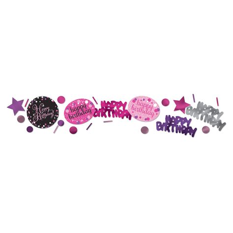 Pink Sparkling Celebration Happy Birthday 3 Pack Confetti 34g 12 Pc