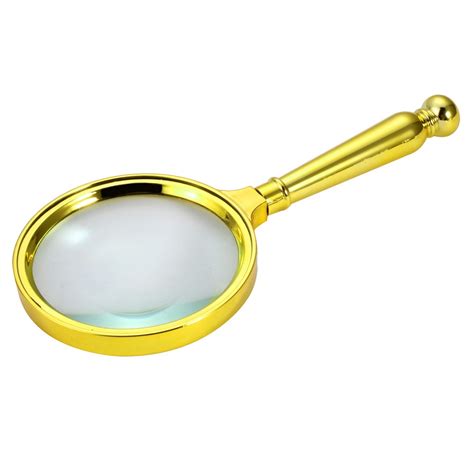 Handheld 10x Magnifier Magnifying Glass Reading Illuminated Magnifier Gold Tone