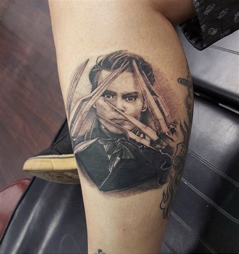Edward Scissorhands Tattoo Done By Paul Collins At Shades Of Grey In