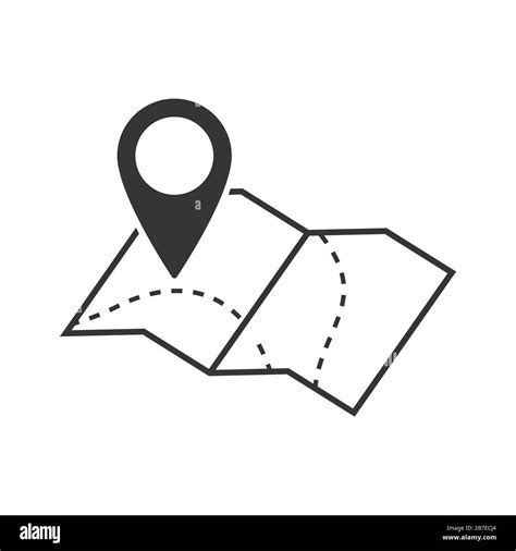 Mapa Con Símbolo De Ubicación En Estilo Plano Icono De Mapa De