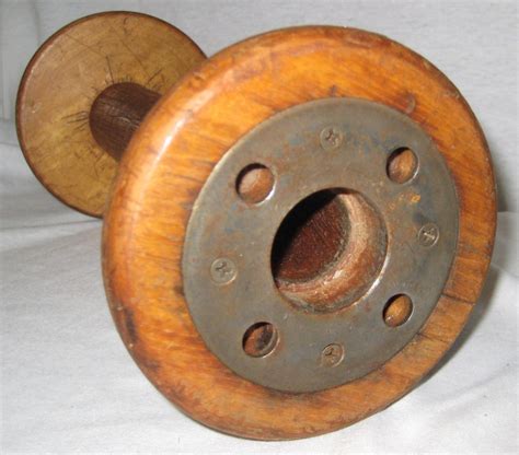 Vintage Antique Industrial Wood Spool For Sewing Thread Or Yarn