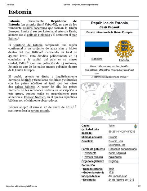 estonia wikipedia la enciclopedia libre wikipedia wiki estonia 1 república de estonia