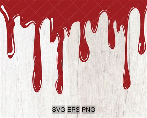 Blood Line Drip Svg Dripping Drop Cut Design Element Art Etsy