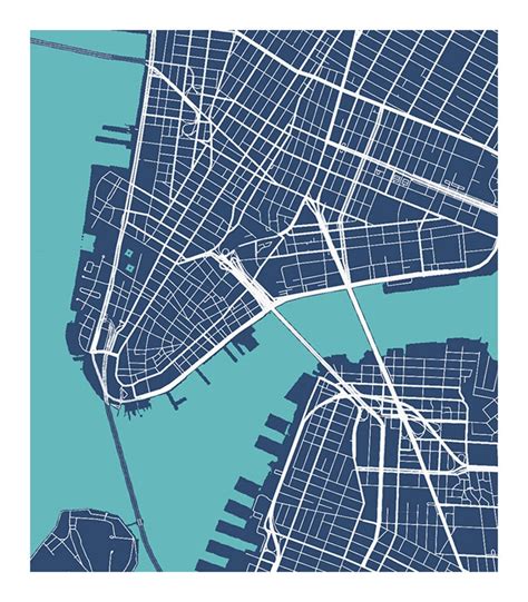 Modern Art Print New York City Print Nyc Map Print Manhattan Etsy