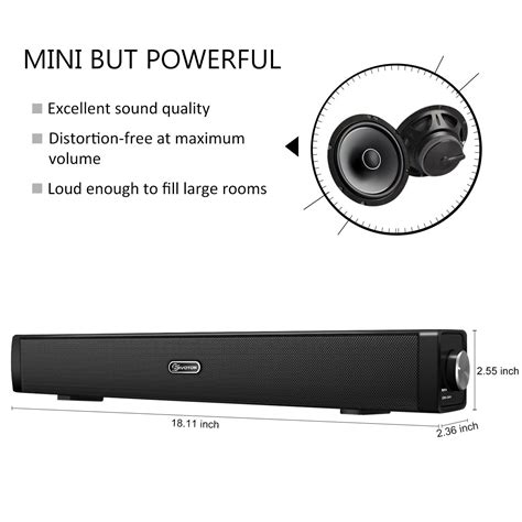Shop for usb powered speakers at best buy. EIVOTOR 18'' USB Powered Mini Soundbar Speaker for ...