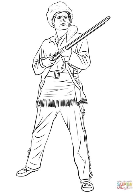 Color wheel coloring sheet : Davy Crockett, King of the Wild Frontier coloring page ...