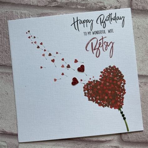Personalised Handmade Birthday Anniversary Card Wife Girlfriend Fiancé
