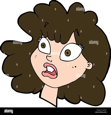 Cartoon Shocked Female Face Stock Vector Image And Art Alamy
