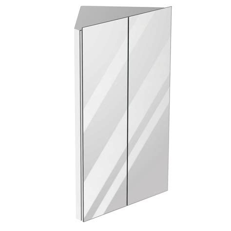 Kleankin Corner Mirror Cabinet Wall Mounted With Double Doors And 3