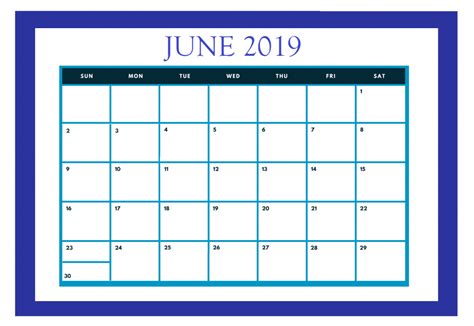 Free June 2019 Calendar Template Calendar Template Desk Calendar