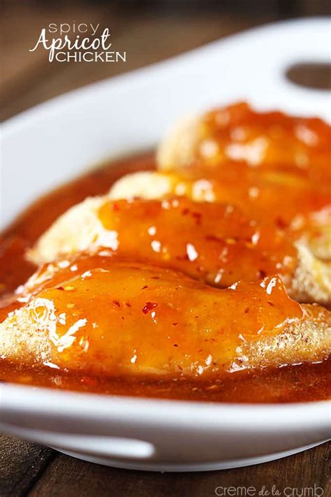 Mix the dressing, jam, and dry onion. Spicy Apricot Chicken | Creme De La Crumb