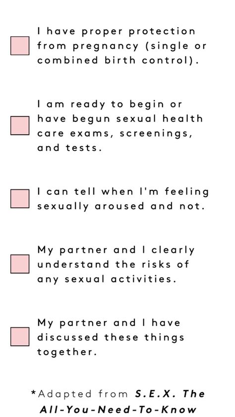 Sexual Readiness Checklist Glow Community