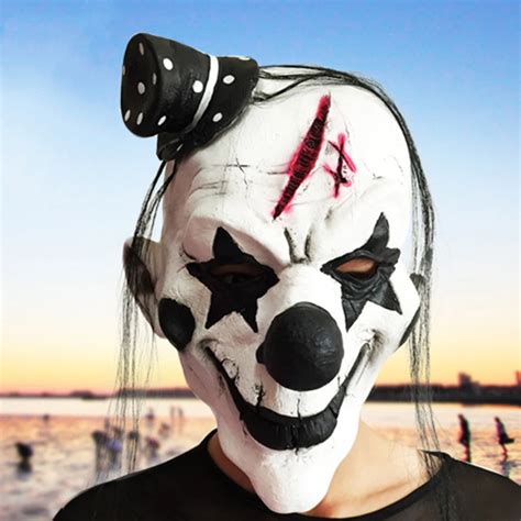 Buy Black And White Scary Clown Mask Full Face Cosplay