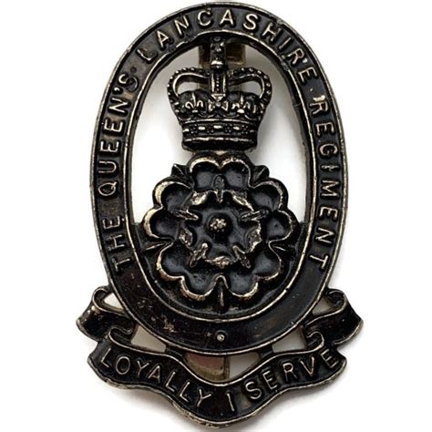 Queens Lancashire Regiment Blackened Staybrite Anodised Cap Badge