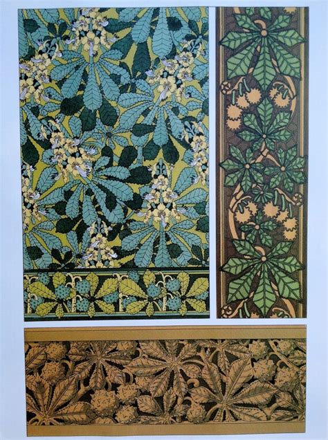 Chestnut Tree Art Nouveau Floral Design Sheet Decorative Paper