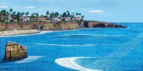 Landscape Acrylic Paintings Ocean Beach Sunset Cliffs San Diego Ca By Inpleinsight