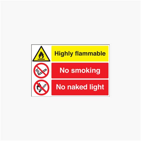 Highly Flammable No Smoking Naked Lights Plastic X Signs Safety