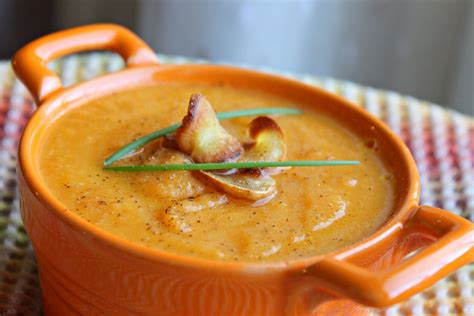 Carrot And Parsnip Soup With Parsnip Chips And Apple