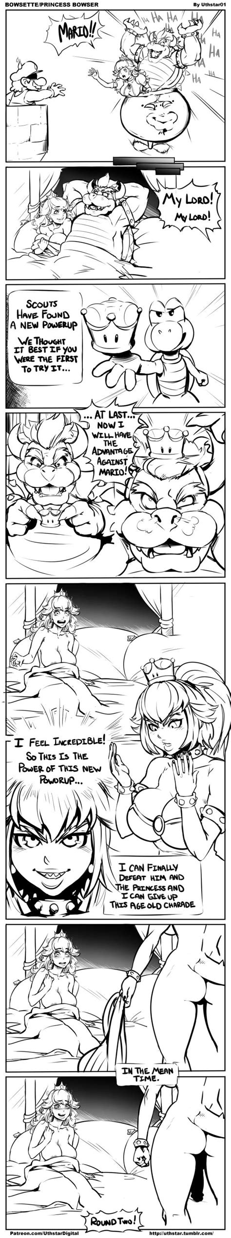 Rule 34 Ass Big Ass Big Breasts Bowser Bowsette Breasts Cleavage