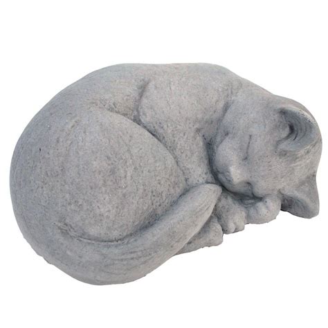 Brass cat figurine cat decor cat statue gift by thegemandthejar. Cast Stone Small Curled Cat Garden Statue Antique Gray ...