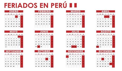 Feriados 2021 Perú Calendario 2021 Con Feriados Oficiales De Días No