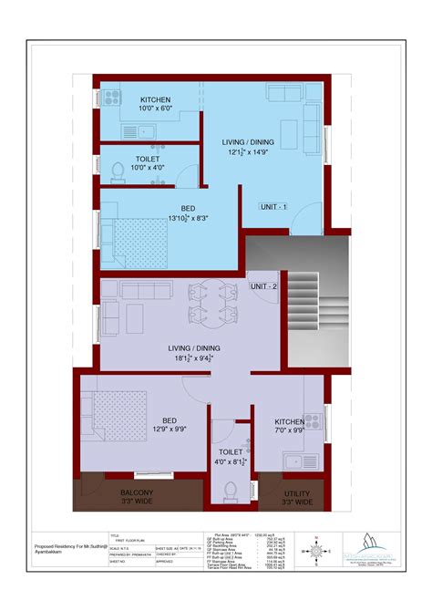 1300 Square Feet Apartment Floor Plans India