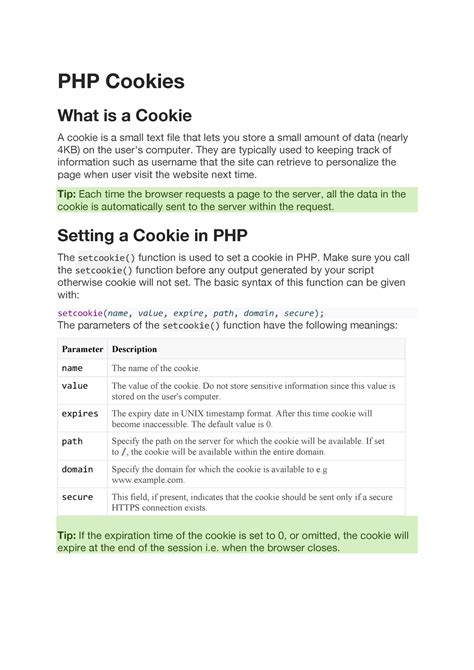 Cookies And Sessions Php Cookies What Is A Cookie A Cookie Is A Small