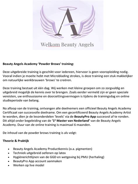 beauty angels academy powder brows training informatie hair en beautysalon lina
