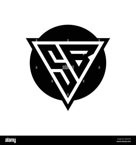 Sb Logo With Negative Space Triangle And Circle Shape Design Template