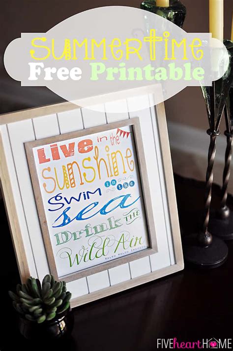 “live In The Sunshine” Summertime Quote Free Printable