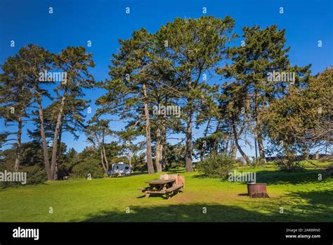 Campground At Sunset State Beach On Monterey Bay Near Santa Cruz