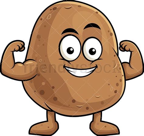Potato Mascot Flexing Its Muscles Royalty Free Stock Vector