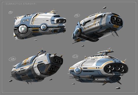 Some Of The Early Concepts Of The Sci Vessel For Subnautica An Indie