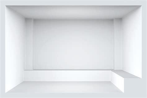 Front View White Room Cube Shape Abstract Empty White Room Interior