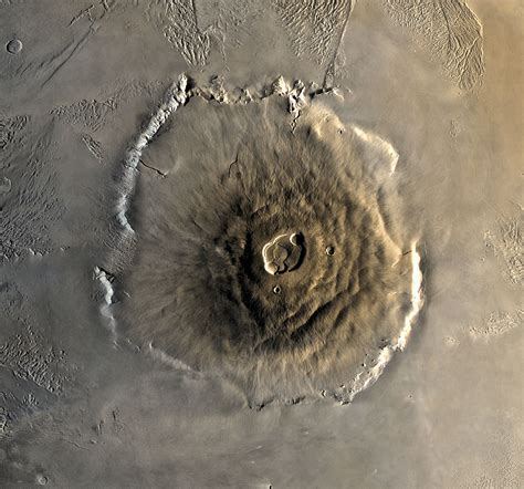 Olympus Mons On Mars Is The Largest Planetary Mountain In The Solar