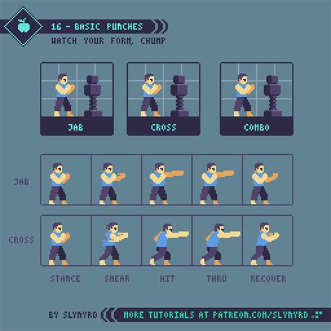 Tutorial 16 Basic Punches Patreon Pixel Art Characters Pixel