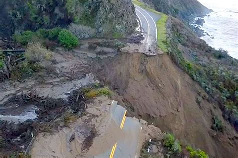 Massive Chunk Of Californias Highway 1 Destroyed After Heavy Rain