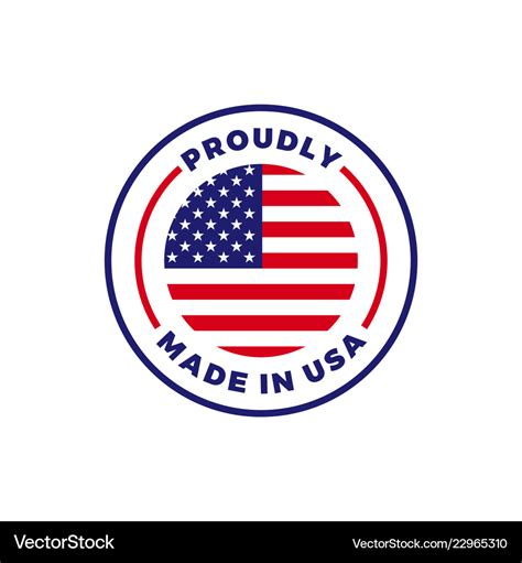 Made In Usa American Flag Round Icon Royalty Free Vector