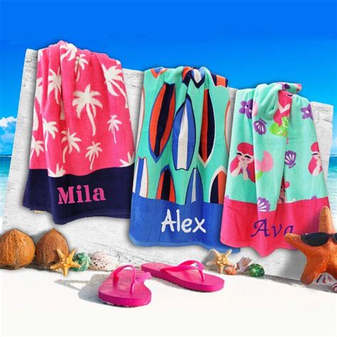 Beach Towels Personalized Custom Beach Towel Monogrammed Beach Towel