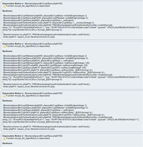 Php Wamp Server Phpmyadmin Showing Loads Of Deprecation Notices
