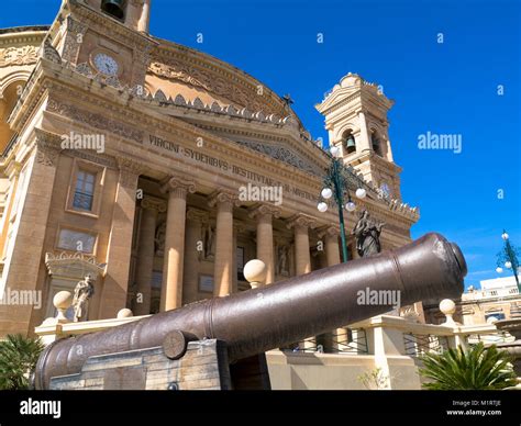 Cannon Outside The Rotunda Of Mosta Maltaeurope Stock Photo Alamy