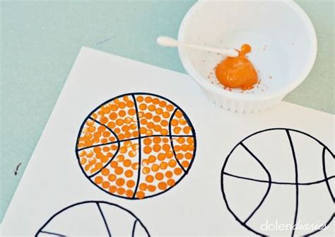 Q Tip Painting Basketballs Dolen Diaries Sport Themed Crafts Kids