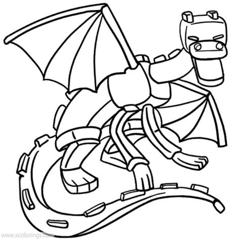 Ender Dragon Coloring Pages Line Drawing