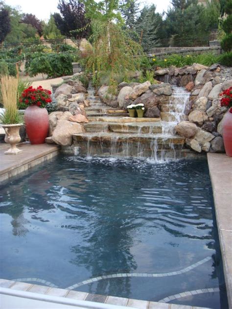 Backyard Pool Waterfall Ideas Top 60 Best Pool Waterfall Ideas